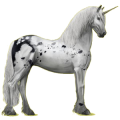 Einhorn-Reitpferd Friese Rappe