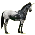 Einhorn-Reitpferd Paint Horse Fuchs mit Tobiano-Scheckung