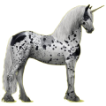 Einhorn-Reitpferd Friese Rappe