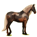 Pegasus-Reitpferd Andalusier Fuchs
