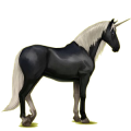Einhorn-Reitpferd Andalusier Hellgrau