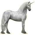 Einhorn-Reitpferd Rappe