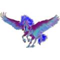Pegasus-Reitpferd Friese Rappe