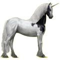 Einhorn-Reitpferd Rappe