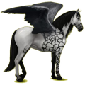 Pegasus-Reitpferd Andalusier Rappe