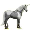 Einhorn-Reitpferd Hellgrau