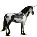 Einhorn-Reitpferd Hellgrau