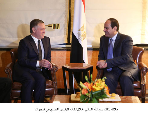 الملك يلتقي الرئيس المصري في نيويورك الملك يلتقي الرئيس المصري في نيويورك