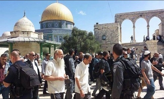 مستوطنون متطرفون يقتحمون باحات المسجد الاقصى مستوطنون متطرفون يقتحمون باحات المسجد الاقصى