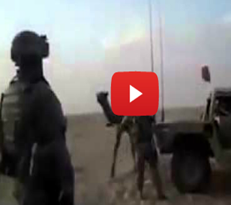 جمل هائج يطارد جنوداً أميركيين في بر الكويت