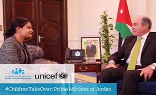 طفلة تتولى رئاسة الوزراء.. لاول مرة بالاردن