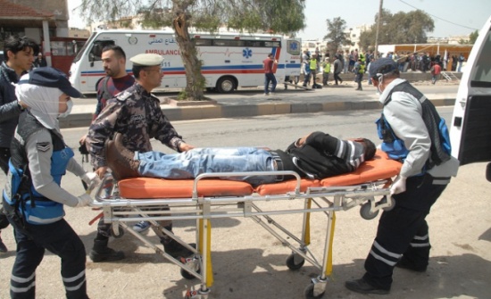 مديرية دفاع مدني اربد تنفذ تمريناً وهمياً على مبنى البنك المركزي فرع اربد