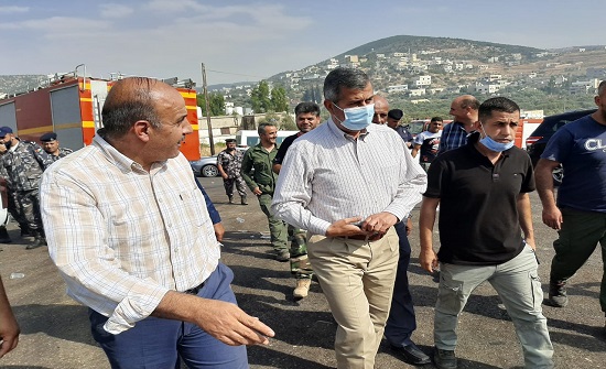 عجلون : وزير البيئة يتفقد موقع حريق الاشجار في باعون