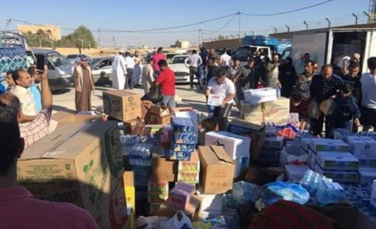 إدخال 6 شاحنات مساعدات إنسانية للنازحين جنوب سوريا إدخال 6 شاحنات مساعدات إنسانية للنازحين جنوب سوريا