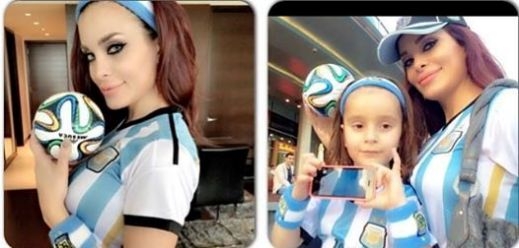 بالصور: دومينيك حوراني وإبنتها تشجعان الأرجنتين في مونديال 2014 بالصور: دومينيك حوراني وإبنتها تشجعان الأرجنتين في مونديال 2014