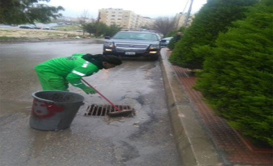 الأمانة تعلن حالة الطوارئ المتوسطة للمنخفض الجوي