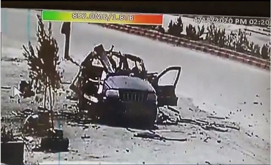 بالفيديو : استهداف سيارة حزب الله بسوريا.. ولحظات غريبة