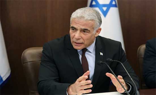 لبيد إلى فرنسا.. ضغوط بشأن إيران وتهديدات لحزب الله بعد عملية حقل كاريش لبيد إلى فرنسا.. ضغوط بشأن إيران وتهديدات لحزب الله بعد عملية حقل كاريش
