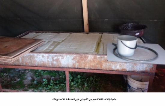 مادبا: إتلاف 600 كغم من الأجبان غير الصالحة للاستهلاك مادبا: إتلاف 600 كغم من الأجبان غير الصالحة للاستهلاك