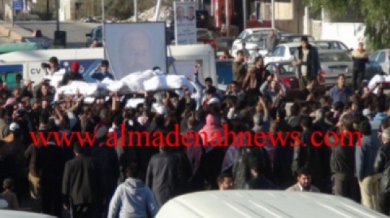 الرمثا: تشييع جثامين 3 لاجئين سوريين الرمثا: تشييع جثامين 3 لاجئين سوريين
