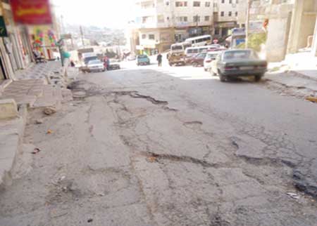 مواطنو المزار الجنوبي يشكون من تردي اوضاع الشوارع