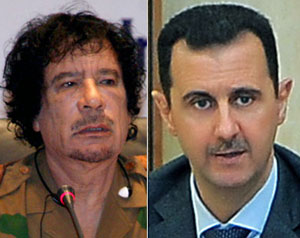 دعوة لضرورة تنحية الأسد والقذافي