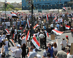 قانون التظاهر بسوريا لمنع التظاهر 