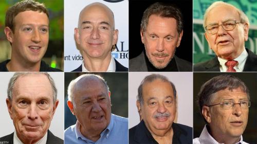 هولاء الثمانية ثرواتهم تعادل ما يملكه نصف فقراء العالم هولاء الثمانية ثرواتهم تعادل ما يملكه نصف فقراء العالم