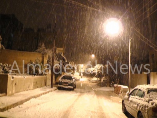 بالصور : جرش باللون الأبيض فجر الجمعة