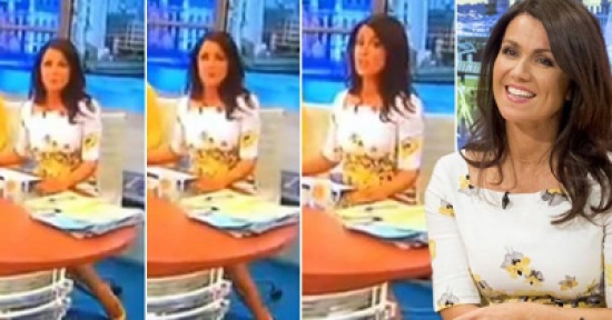 شاهد: مذيعة تخفي طبق طعام بقدمها