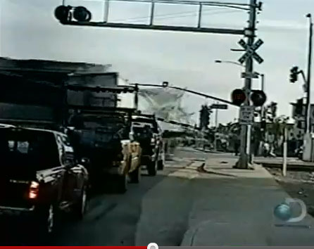 حادث بين قطار وشاحنة