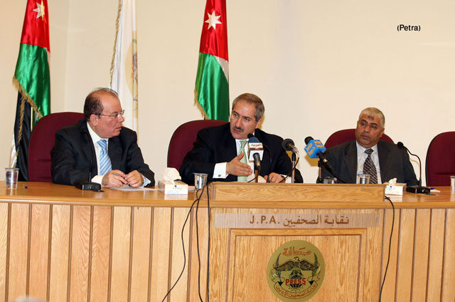 وزير الخارجية يحاضر في نقابة الصحفيين الاردنيين 