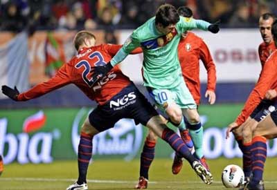 اوساسونا يقلّص آمال برشلونة باللقب في الدوري الاسباني