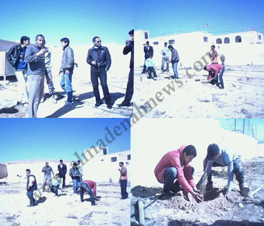 أعمال تطوعيه وزراعة أشجار لهيئة شباب كلنا الأردن في معان