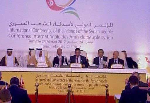 اجتماع بين كلينتون والشيخ حمد وغليون