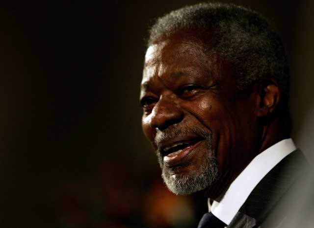 عنان يحذر من التصعيد في سوريا ويقول ان المحادثات مستمرة