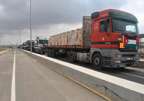 وصول قافلة التزويد الخاصة بالمستشفى الميداني الاردني غزة 18