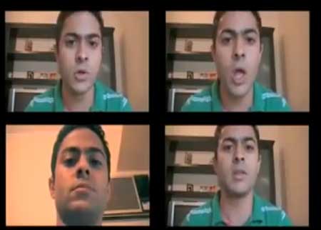 شاب يقوم بعمل لحن رأفت الهجان بفمه 