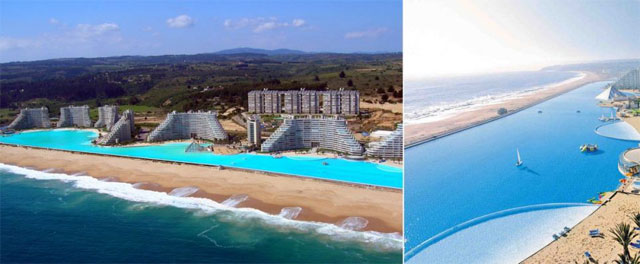 أكبر حمام سباحة في العالم عمقه 115 قدمًا وطوله كم بكلفة مليار إسترليني