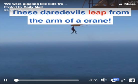 متهورون يلقون بأنفسهم من ارتفاعات شاهقة (فيديو)