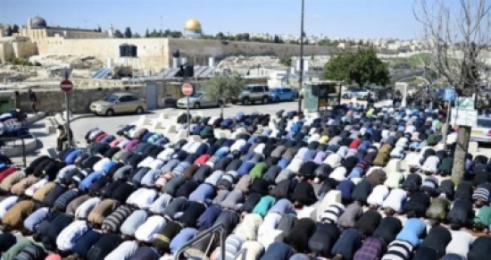 المقدسيون يؤدون صلاة الجمعة على الطرقات المقدسيون يؤدون صلاة الجمعة على الطرقات