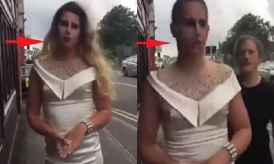 شاهد: ردة فعل مذيعة تجاه أحد المارة قام بخلع باروكتها على الهواء!