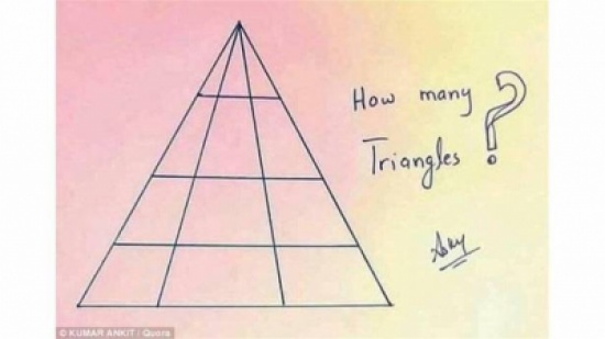 بالصورة : خدعة جديدة تجتاح الانترنت... احزروا عدد المثلثات!