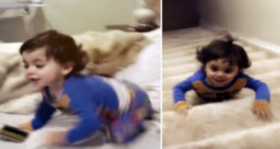 شاهد.. رضيع يضع خطة مُحكمة للهروب من والدته