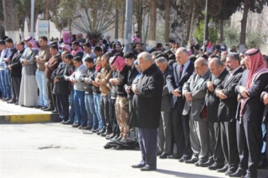 جامعة مؤتة : صلاة الغائب على أرواح الشهداء