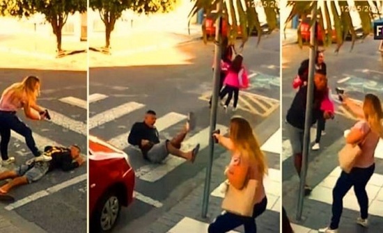 فيديو| شاهدوا 'كاتيا' وهي تقتل محاولا السطو عليها بمسدس