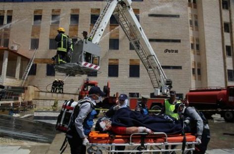 تمرين وهمي للدفاع المدني في جامعة الزرقاء