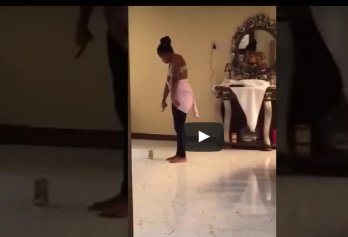 بالفيديو..خادمة تترك العمل وتلبس ملابس مثيره وتتصرف بطريقة غريبة