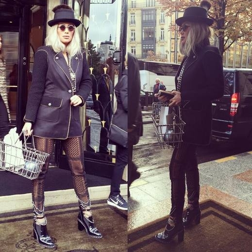 بالصور: مايا دياب بإطلالة جريئة في أسبوع الموضة في باريس