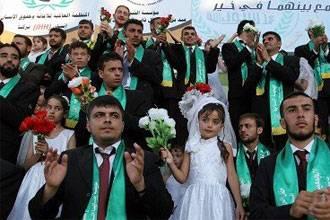 أضخم زواج جماعي في غزة لمائة أرملة من ضحايا إسرائيل